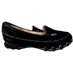 Skechers Women's Black Suede Slip On Loafer Shoes Comfort Fit Memory Foam